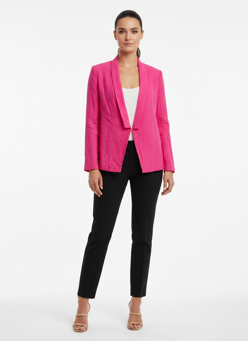 Blazer Rosa Pink Linho Unstructured - ELLUS / P