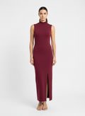 Vestido Midi Gola Alta Sem Mangas Vinho - Animale/P