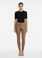 Calça Faux Couro Skinny Camel - VIVIANE FURRIER / M