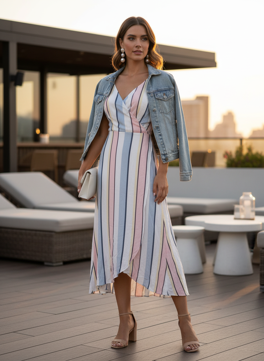 Vestido Listrado Viscose - LEZ A LEZ / G