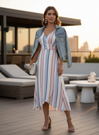 Vestido Listrado Viscose - LEZ A LEZ / G
