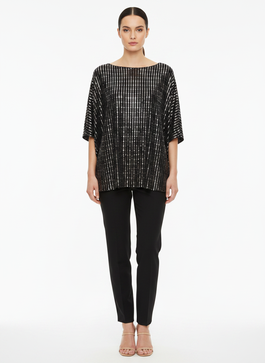 Blusa de Paetê com Brilho Metálico - M