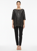 Blusa de Paetê com Brilho Metálico - M
