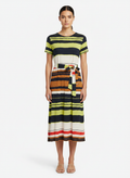 Vestido Midi Listrado Malha Confortável - Lenny Niemeyer / P