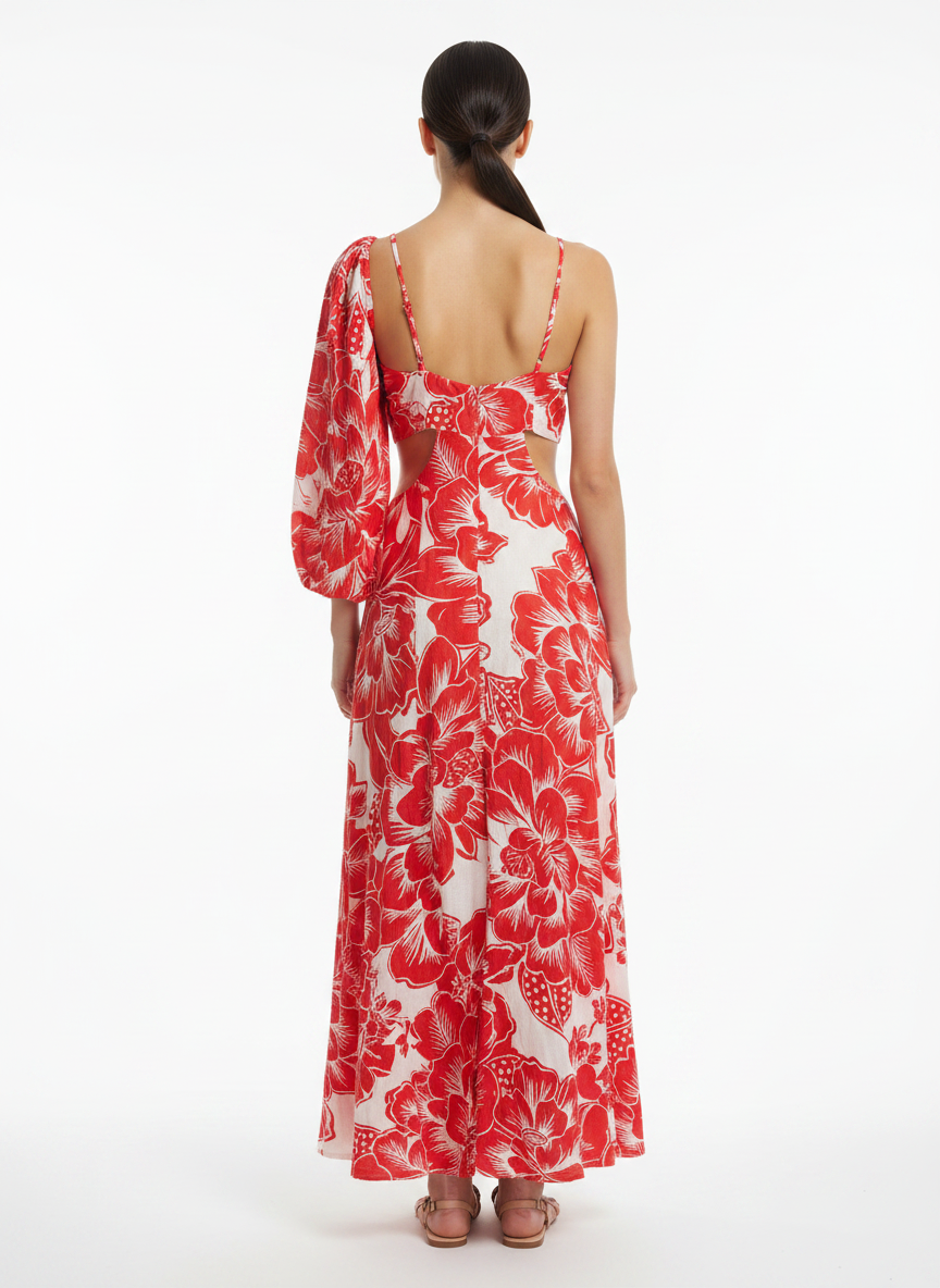 Vestido Floral Cut-Out Maxi - FARM / G