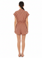 Macacão Curto Xadrez Viscose Feminino - Dress to / PP