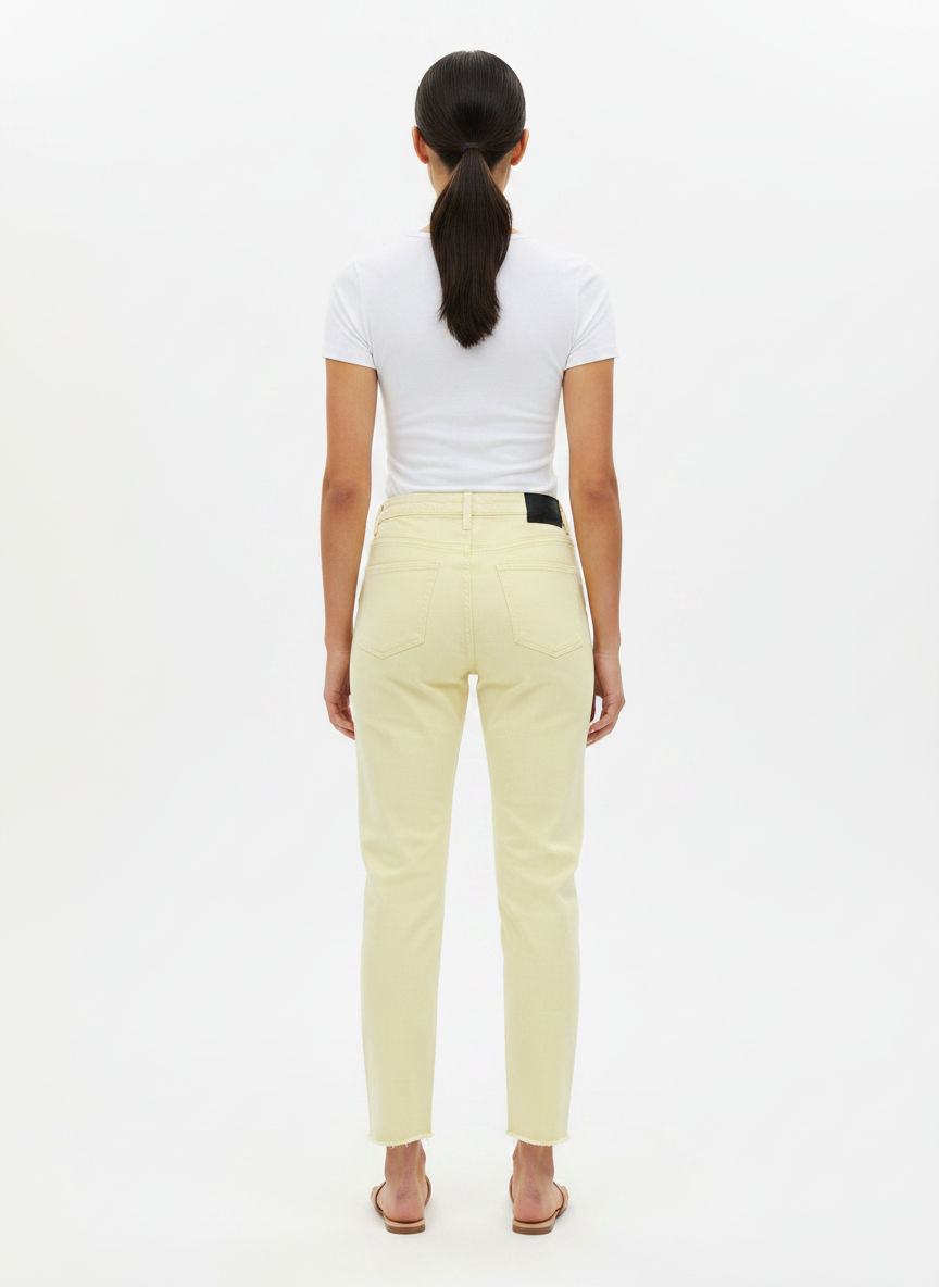 Calça Jeans Amarela Cintura Alta Desfiada - ANIMALE / 38