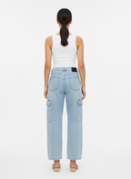 Calça jeans cargo bolsos laterais utilitários - NEXO | 36