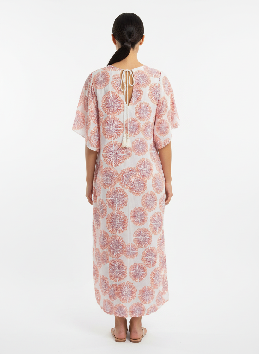 Vestido leve manga ampla detalhe pesponto estampado - RICHARDS | 42