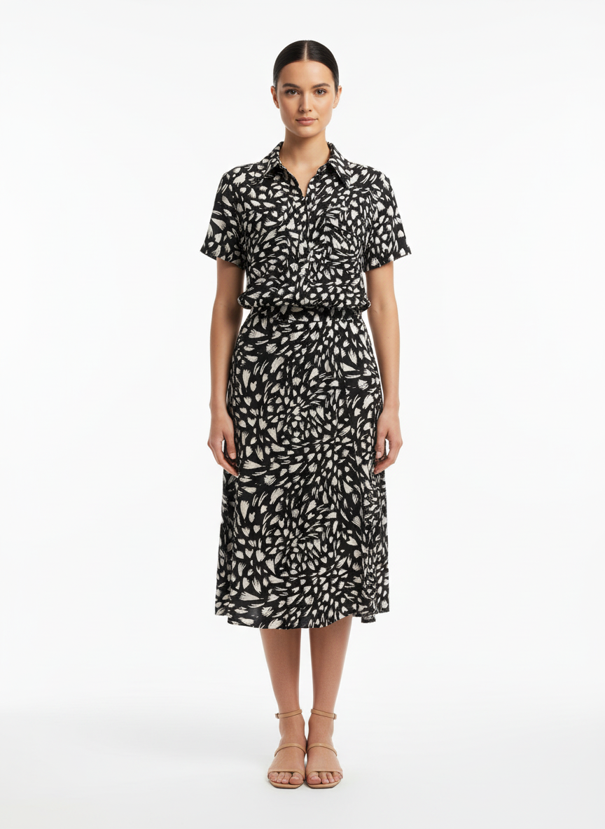 Conjunto Estampado Camisa e Saia Midi - Animale/P