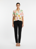 Blusa polo gola tricot estampa floral - FARM | M