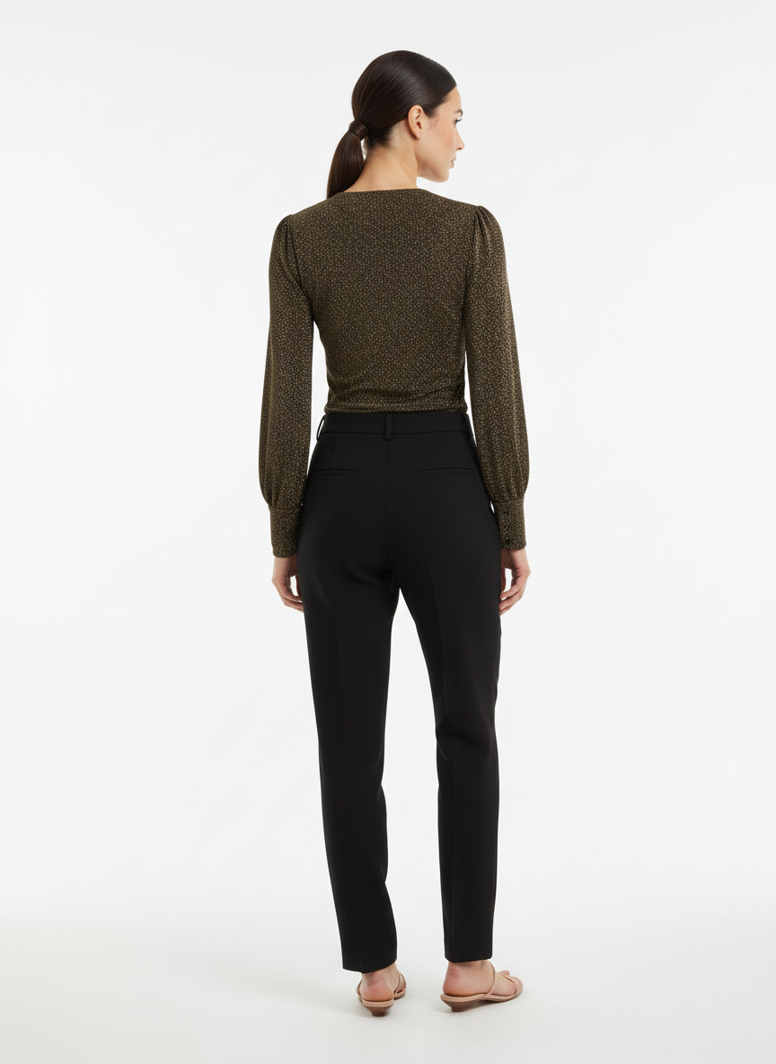 Body Manga Longa Brilho Transpassado - CORPOREUM / 40