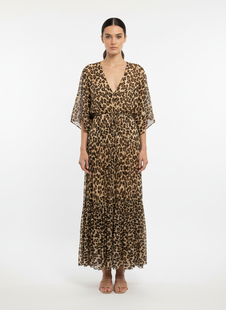 Vestido longo animal print manga fluída - Animale/40
