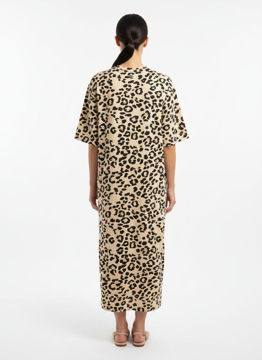 Vestido Midi Leopard Print com Nó - ANIMALE / G