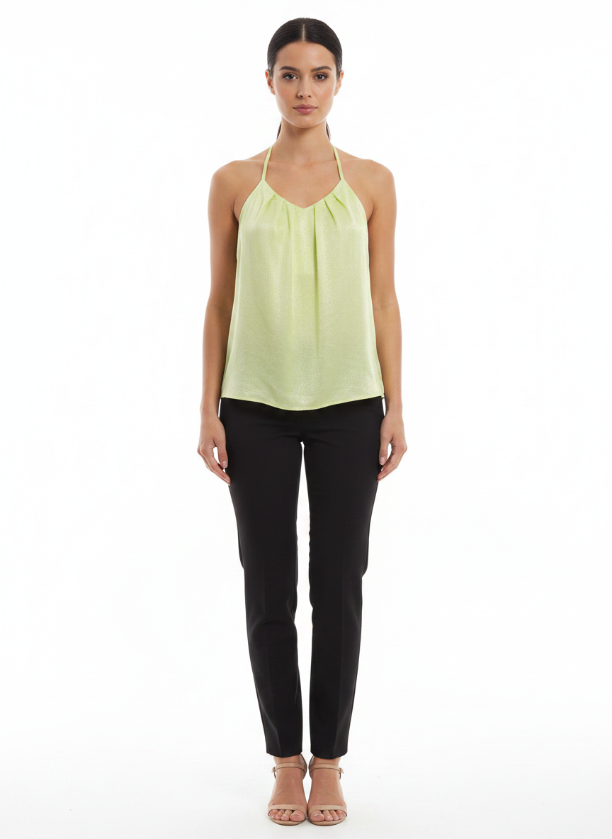Blusa Halter Neck Cetim Brilho - Skunk / 38