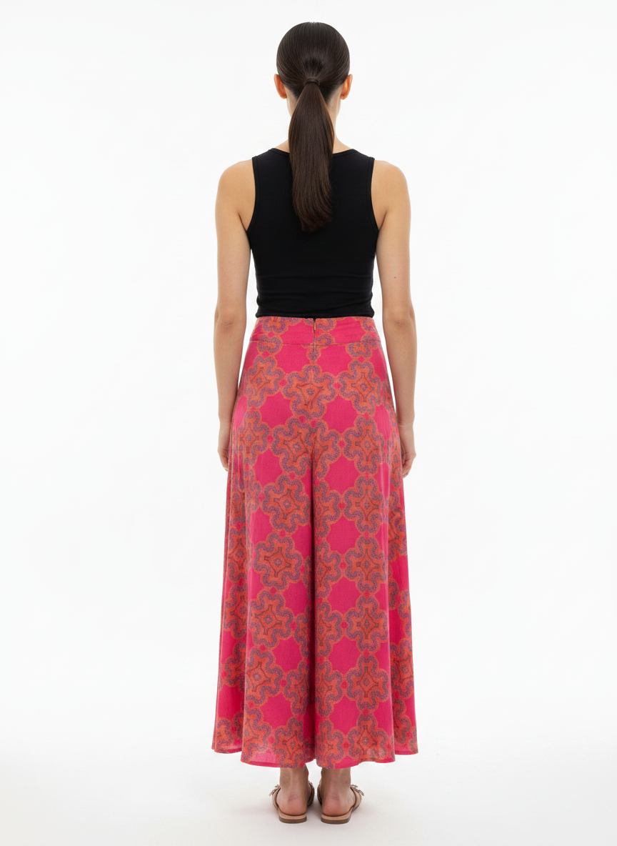 Saia Longa Estampada Rosa Vibrante - DRESS TO / P