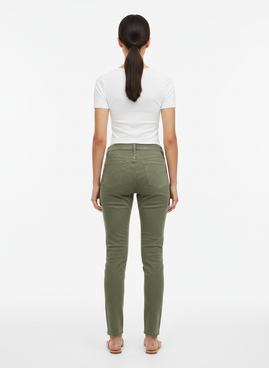 Calça Jeans Skinny Verde Oliva Cintura Alta - DRESS TO / 34