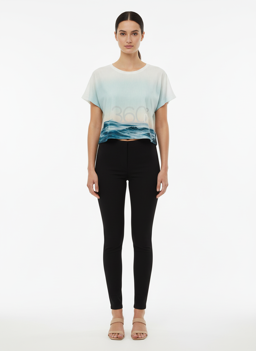 Blusa Cropped Estampa Oceano - A. Cult/36