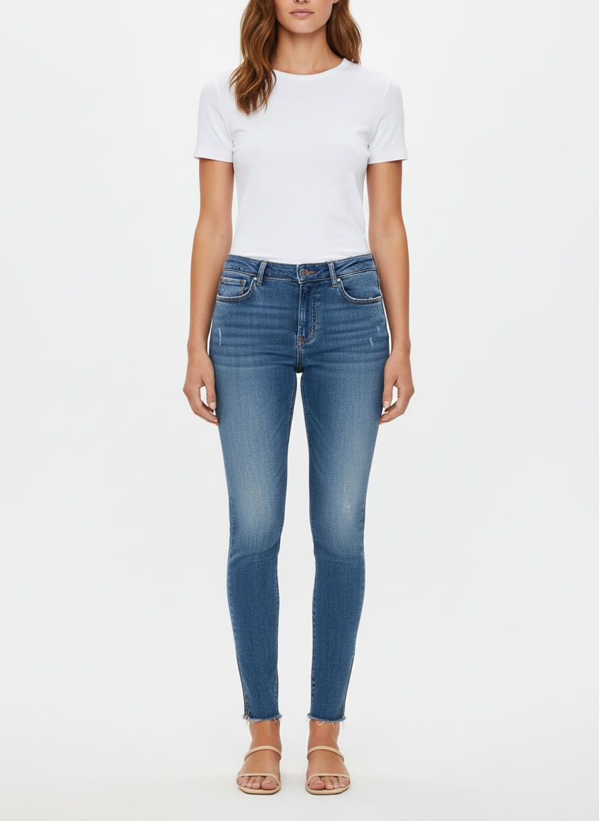Calça Jeans Skinny Zíper na Barra - Zara/38