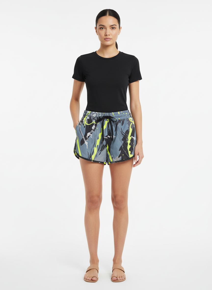 Short corrida com bermuda estampado cinza - ALPHORRIA | 36