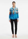 Blusa Estampada Cenário Costeiro Manga Longa - Borda Barroca / 38