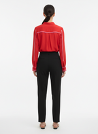 Blusa Manga Longa Texturizada com Detalhes Contrastantes - SKAZI / P