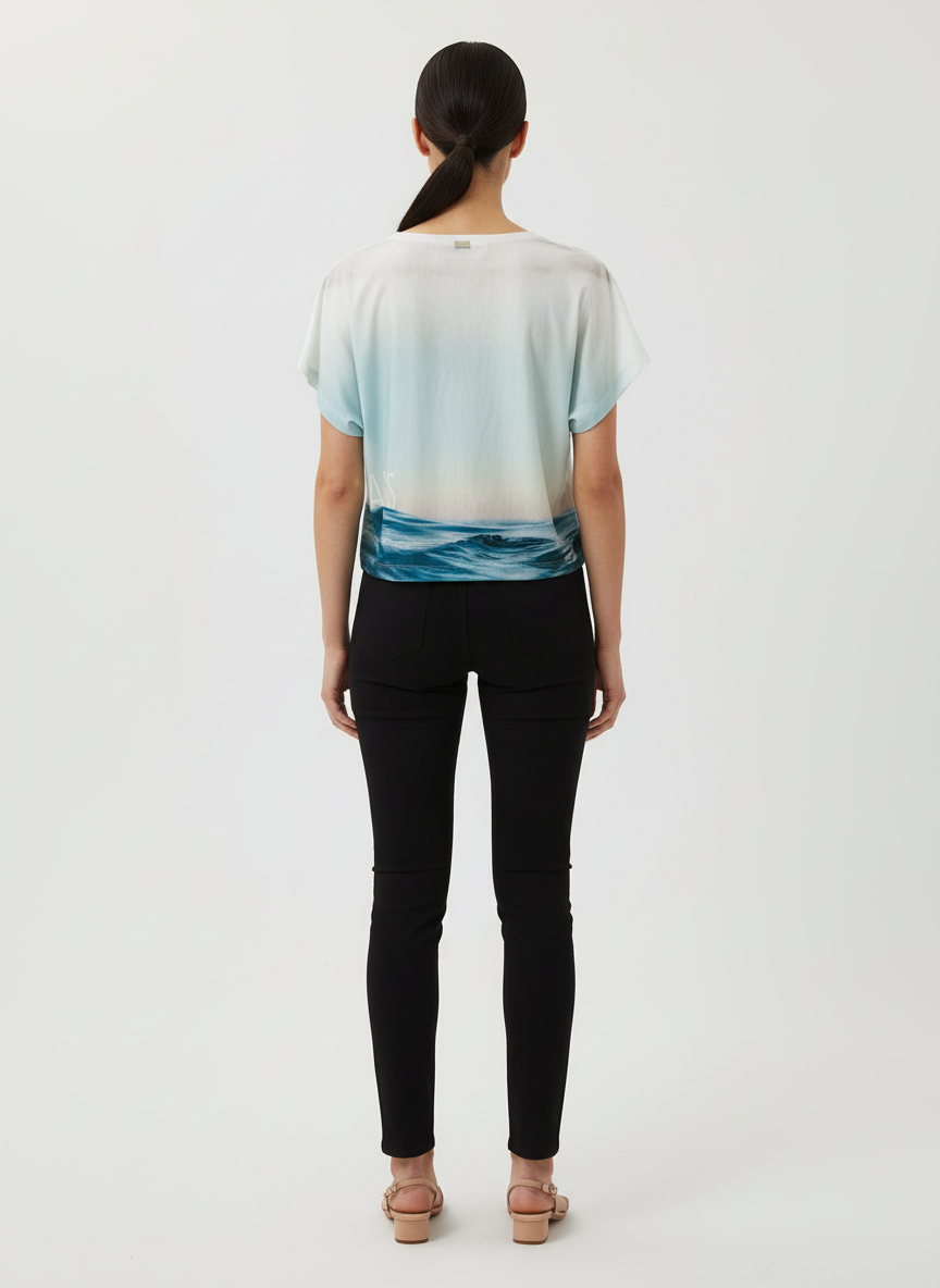 Blusa Cropped Estampa Oceano - A. Cult/36