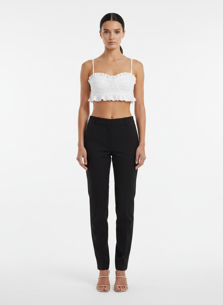 Blusa Cropped Bustiê Franzido Algodão - 3 / P