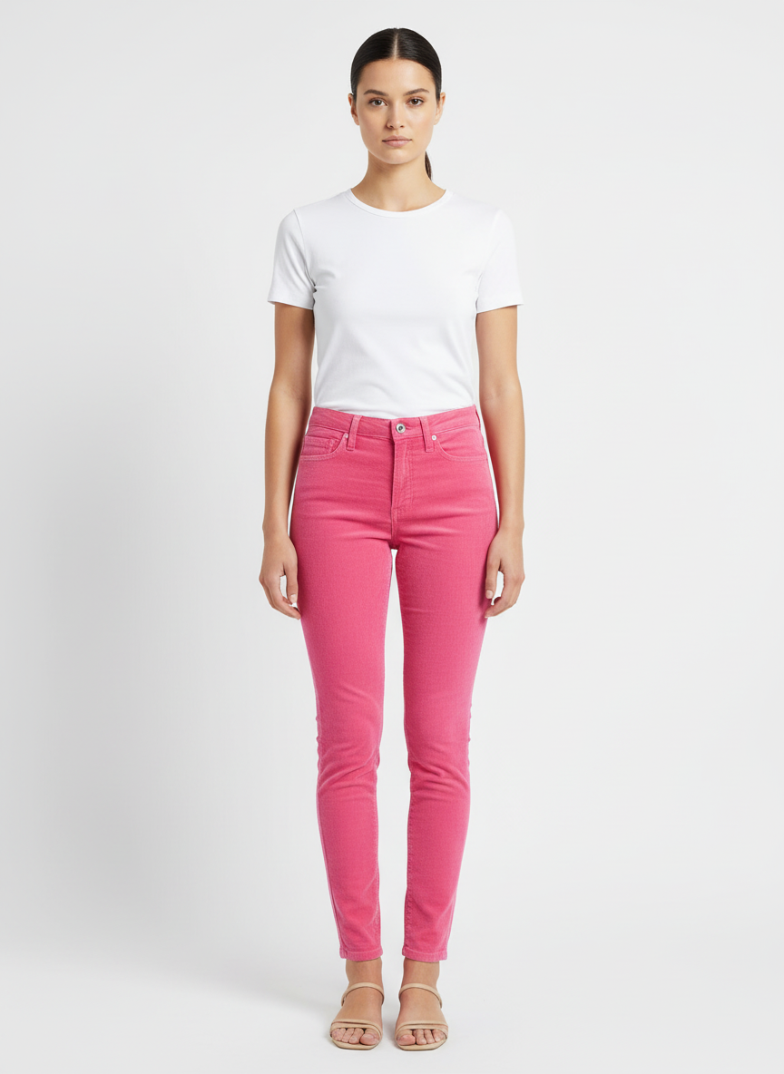 Calça Skinny Veludo Rosa - Canal/36