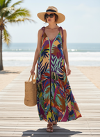 Vestido Maxi Fluido Estampa Tropical - FARM / P