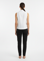 Blusa Gola Alta Vazada Texturizada - Skunk / 38