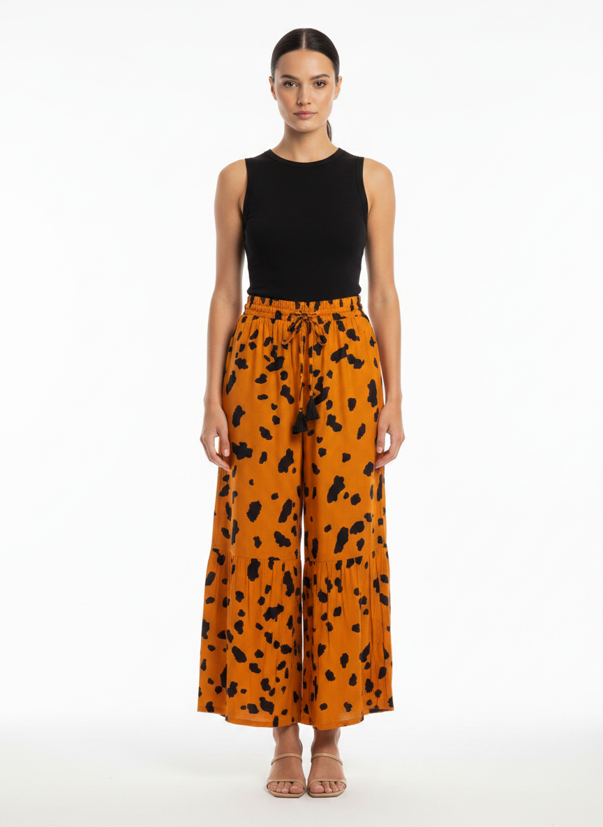 Calça Pantalona Viscose Estampada - DRESS TO / P