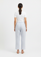 Calça tecido wide leg branca riscado - MARIA EMILIA | 38