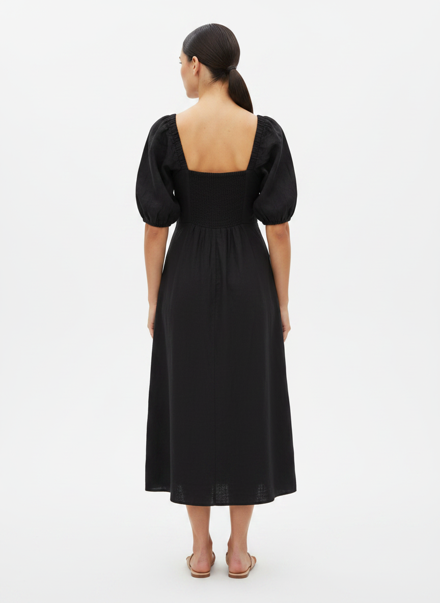 Vestido Midi Preto Cut-out Versátil - FARM / P