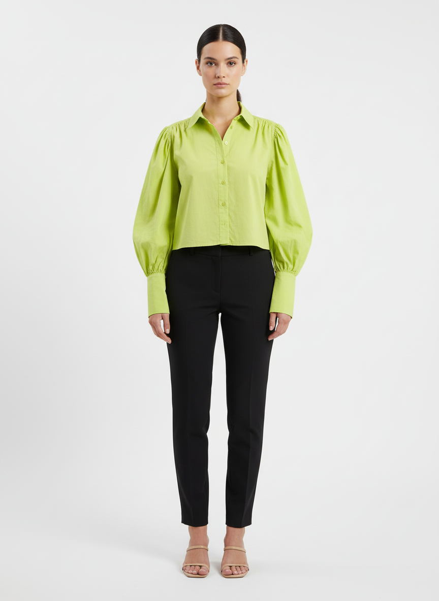 Blusa Cropped Manga Bufante Lima - Animale / P