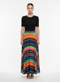Saia Maxi Estampada Listrada Fluida - DRESS TO / P