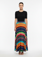 Saia Maxi Estampada Listrada Fluida - DRESS TO / P