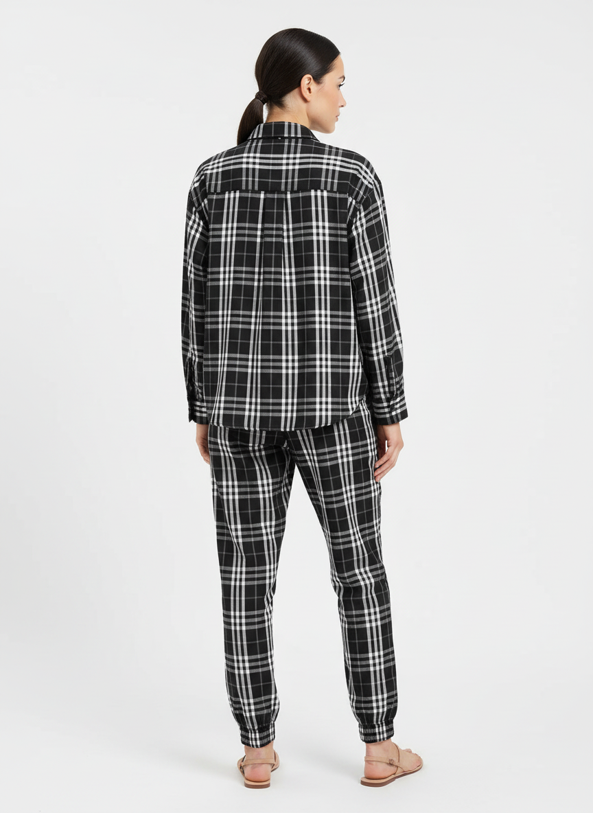 Conjunto Xadrez Cropped e Calça Jogger - Caos/38