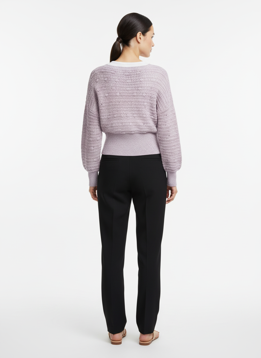 Tricot Texturizado Manga Volumosa - Viviane Furrier/P