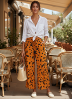 Calça Pantalona Viscose Estampada - DRESS TO / P