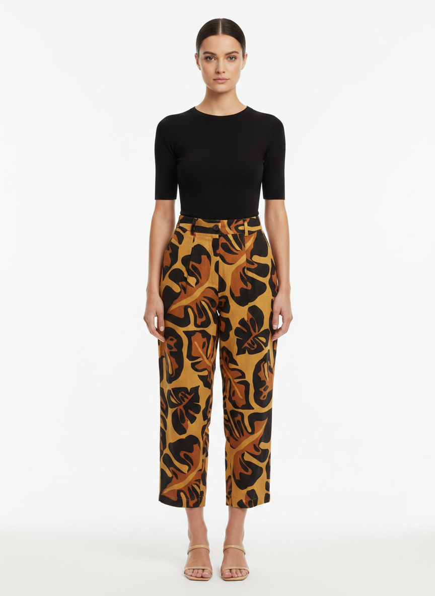 Calça Pantacourt Estampada Tropical - FARM / M