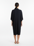 Vestido gola alta prega lateral saia preto - ANIMALE | P