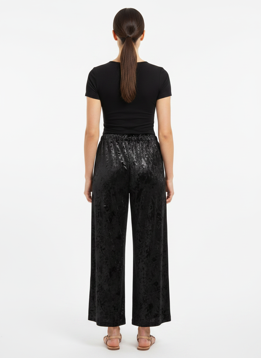 Calça Pantalona Veludo Texturizado - REISTILO / P