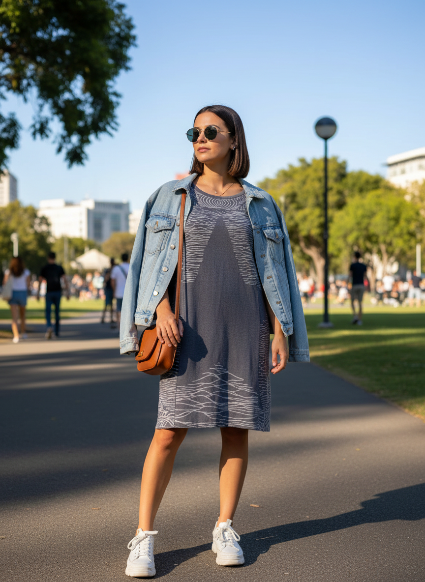 Vestido Curto de Malha com Estampa Abstrata - DRESS TO / P