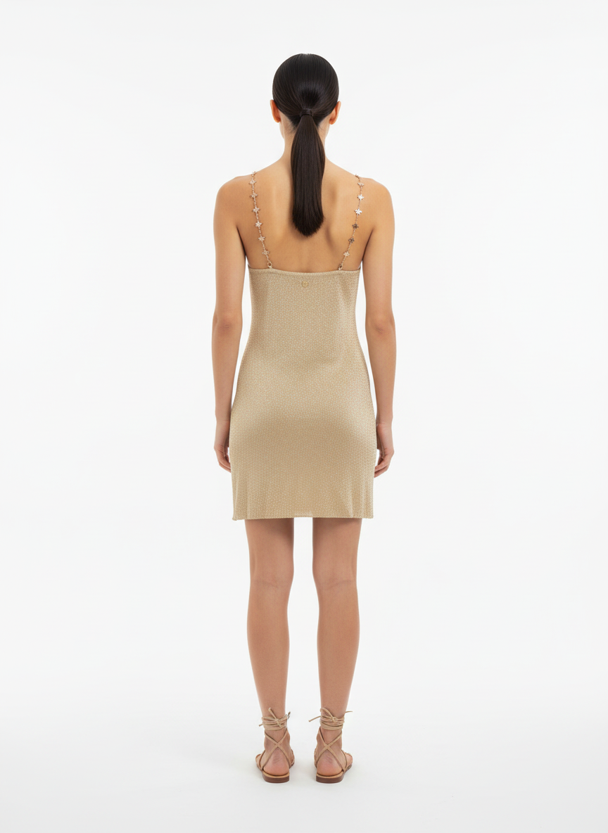 Vestido Tricô Metálico com Alça Estrela - Caos/38