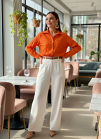 Camisa Broderie Anglaise Laranja - ESPAÇO LOVE / M