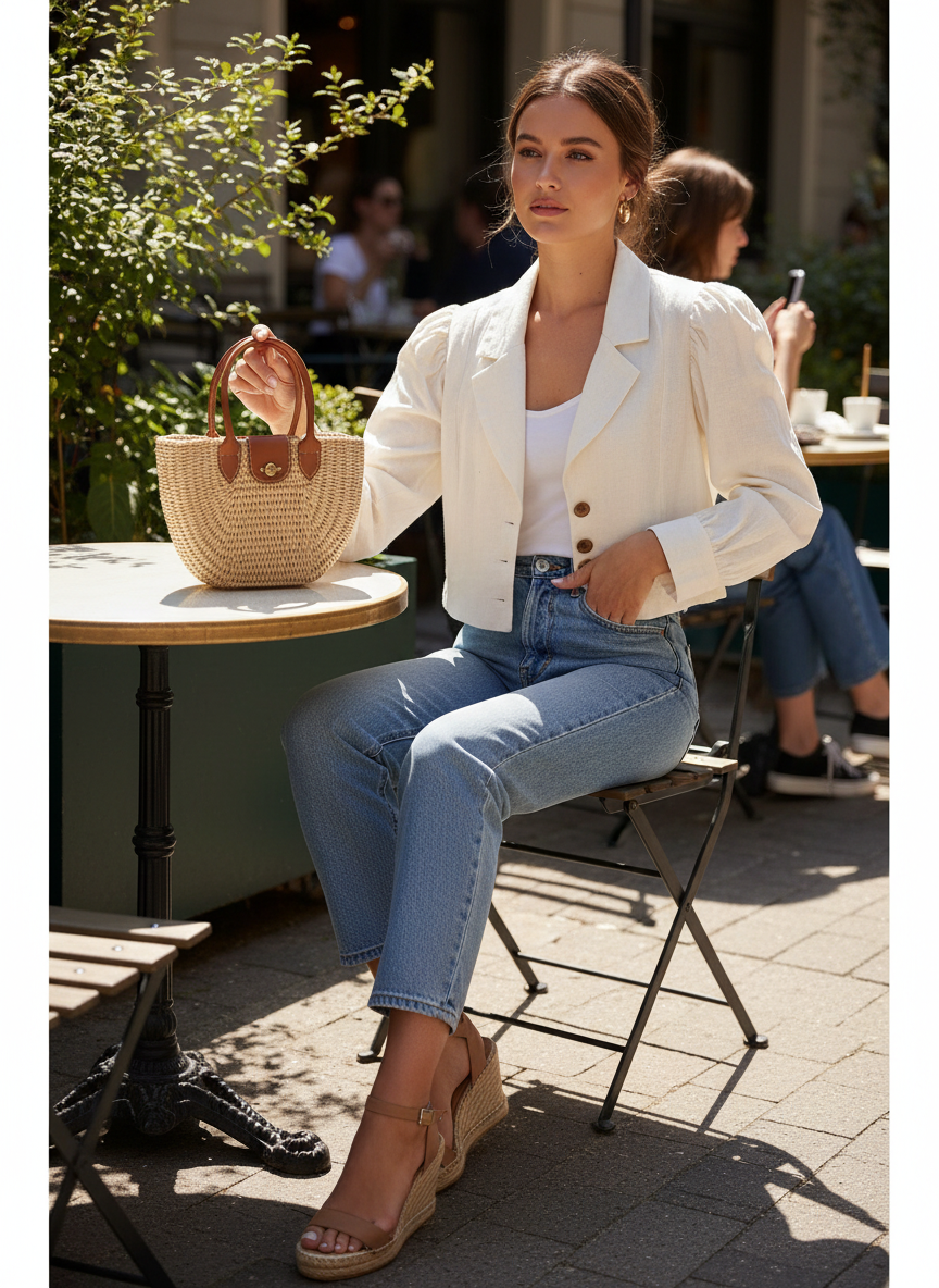 Blazer Cropped Texturizado - FARM / P