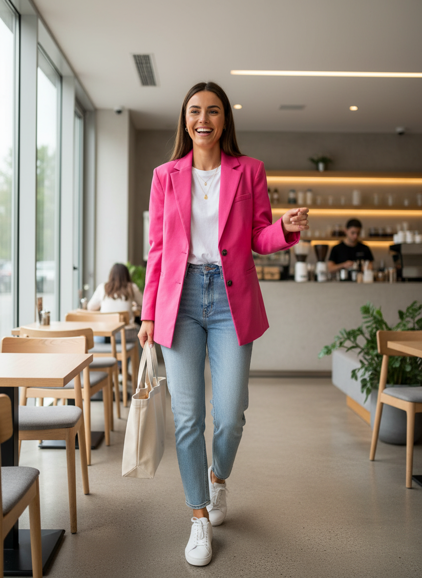 Blazer Estruturado Fúcsia - H&M / 38