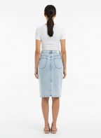 Saia Lápis Jeans Acid Wash Cintura Alta - DRESS TO / 38