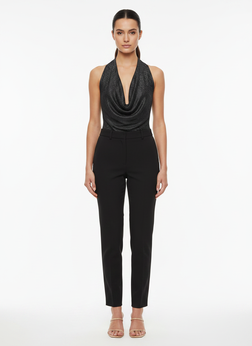 Bodysuit Drapeado Brilho Sutil - Skunk / 38